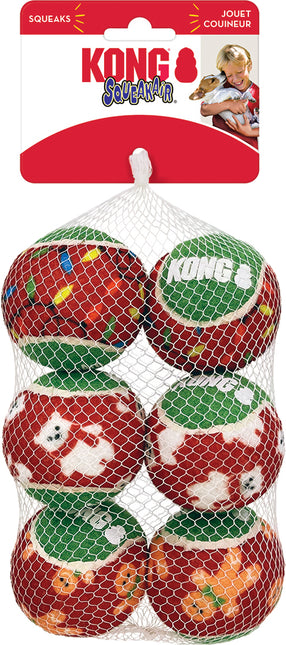 Kong Holiday Squeakair Balls 6 Pack Medium