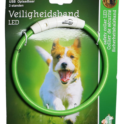 AnimalstoreXL Boon veiligheidshalsband LED nylon verstelbaar 30-40cm