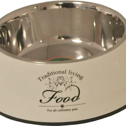 AnimalstoreXL Boon Eetbak Pl. RVS Hond Water Food Beig 18cm