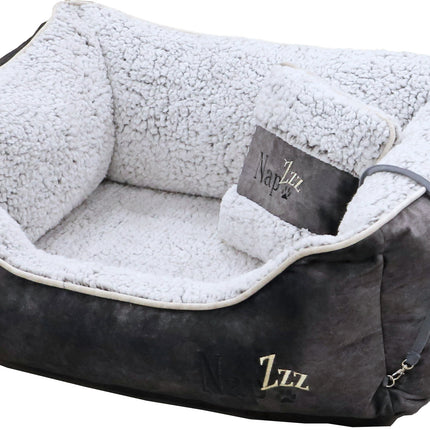 Napzzz Divan mit Kissen Grau Weiß