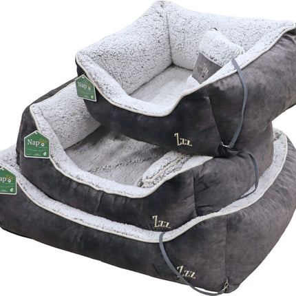 Napzzz Divan mit Kissen Grau Weiß