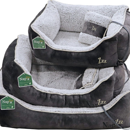 Napzzz Divan mit Kissen Grau Weiß