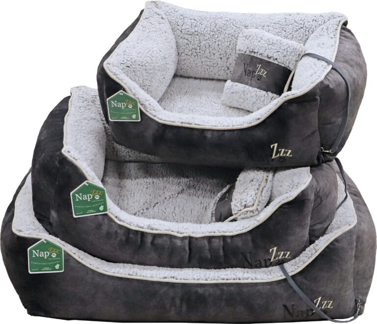 Napzzz Divan mit Kissen Grau Weiß