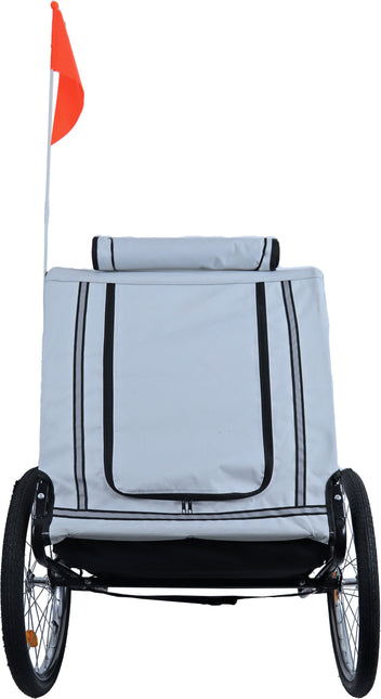 Boon Hunde-Fahrradanhänger Runner 2 Grau Schwarz