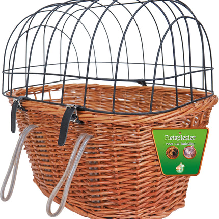 AnimalstoreXL Boon Fietsmand Riet Voorop met Metaal Rek