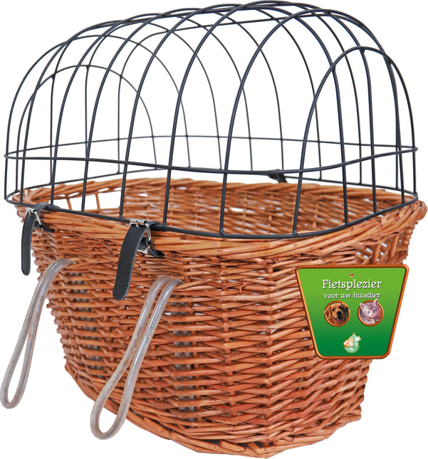 AnimalstoreXL Boon Fietsmand Riet Voorop met Metaal Rek
