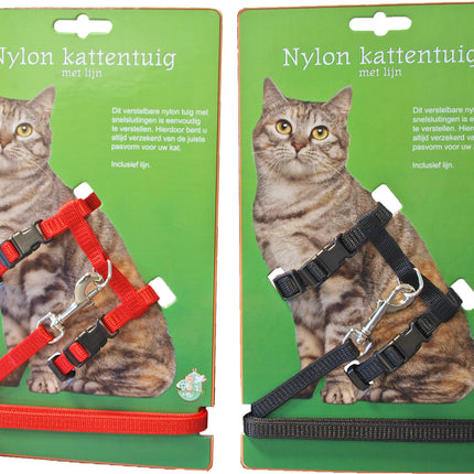 AnimalstoreXL Boon Kattentuig Nylon met Lijn Rood