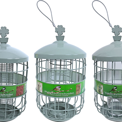 AnimalstoreXL Voederaut.Met.Kl.Vogels Grijs/Grn Small