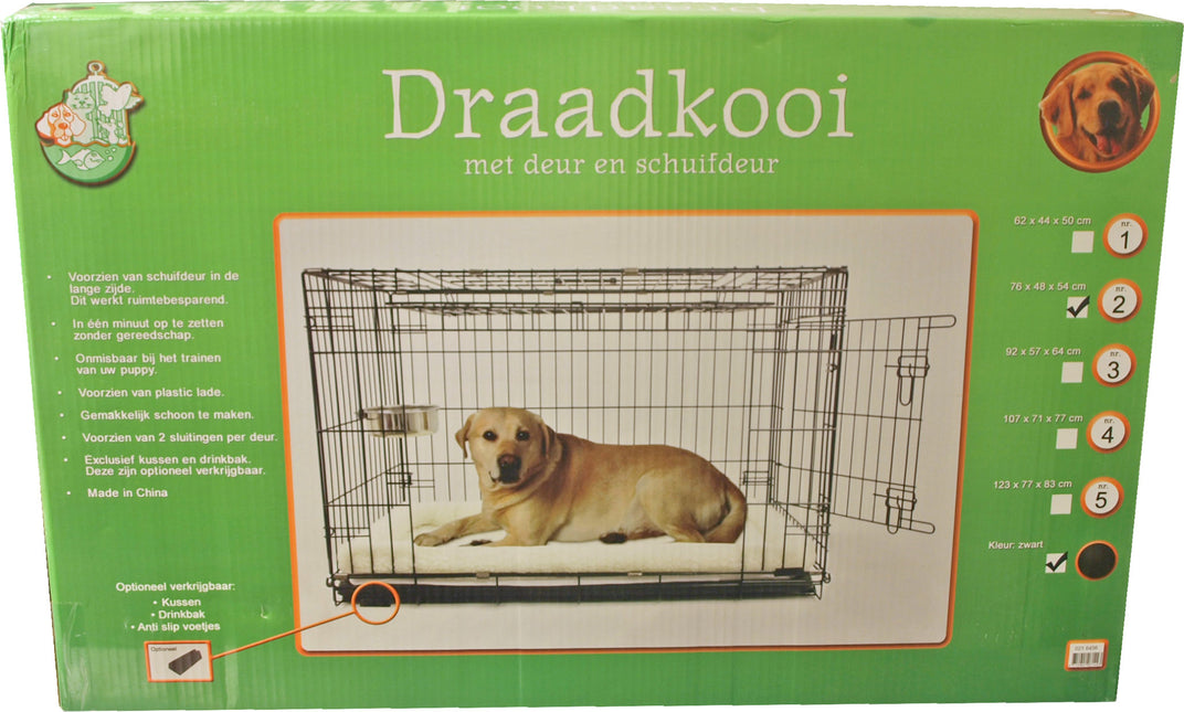 AnimalstoreXL Boon Draadkooi Schuif 2 deurs Zwart