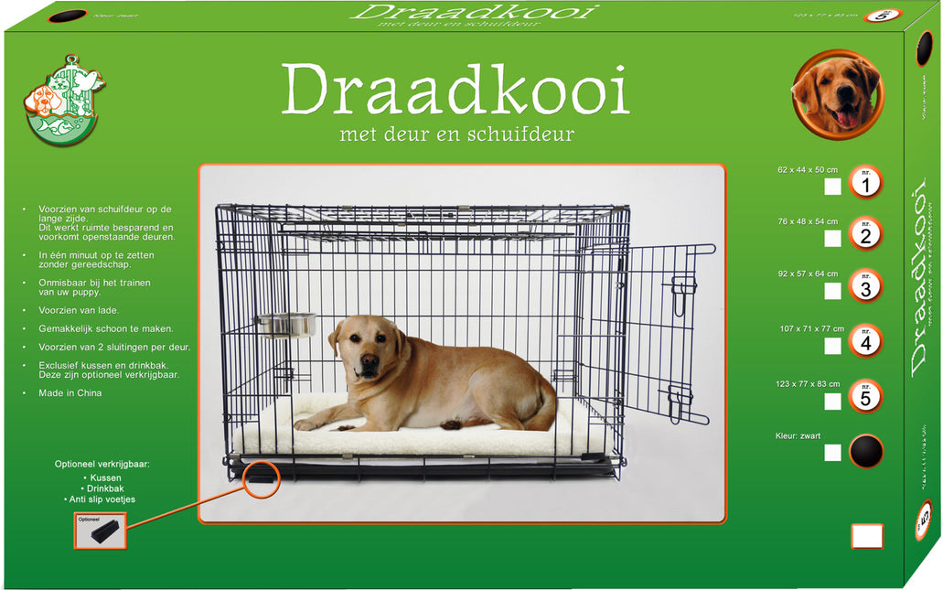 AnimalstoreXL Boon Draadkooi Schuif 2 deurs Zwart
