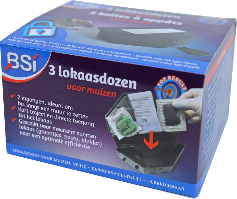 AnimalstoreXL BSI Lokaasdoos 3x voor Muizen