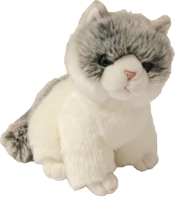 AnimalstoreXL Boony Kitten Pluche Zittend Wit Grijs 20cm
