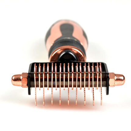 AnimalstoreXL Ebi Noir 2-In-1 Ontvilting en Uitdunborstel 19x7x2,5cm Brons/Zwart