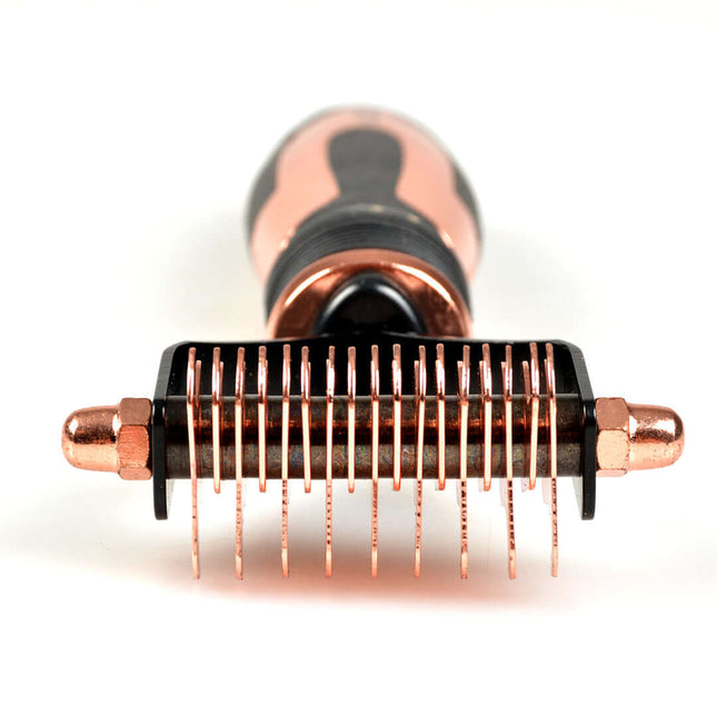 AnimalstoreXL Ebi Noir 2-In-1 Ontvilting en Uitdunborstel 19x7x2,5cm Brons/Zwart