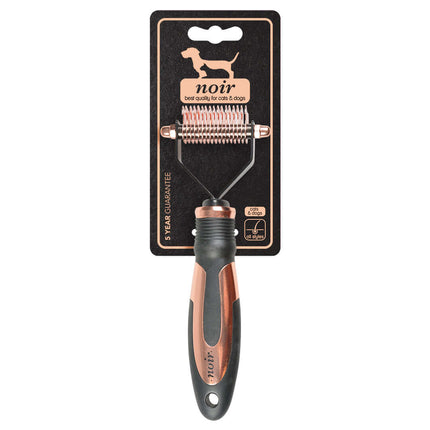 AnimalstoreXL Ebi Noir 2-In-1 Ontvilting en Uitdunborstel 19x7x2,5cm Brons/Zwart