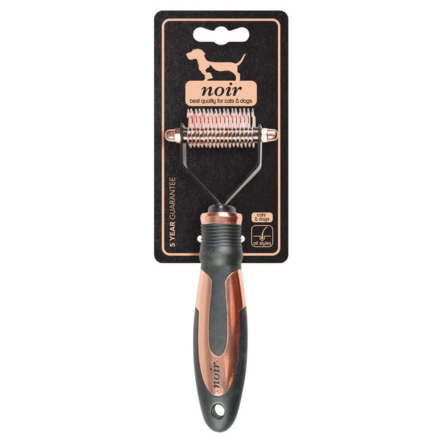 AnimalstoreXL Ebi Noir 2-In-1 Ontvilting en Uitdunborstel 19x7x2,5cm Brons/Zwart