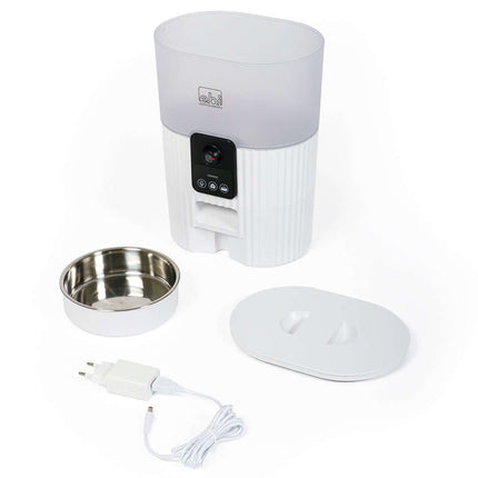 AnimalstoreXL Ebi Kualo - Smart Feeder met Camera - 3,5L 21x15x28cm Wit