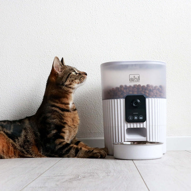 AnimalstoreXL Ebi Kualo - Smart Feeder met Camera - 3,5L 21x15x28cm Wit