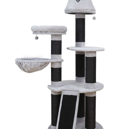 AnimalstoreXL Ebi Krabpaal Ottawa - 78x78x200cm Grijs/Zwart