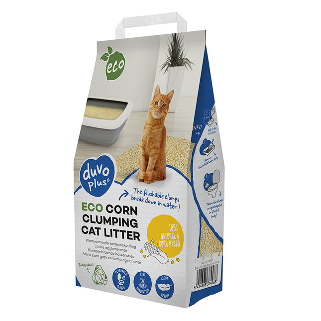 Duvoplus Eco Katzenstreu mit Maisklumpen, 3,5 kg/5,7 l