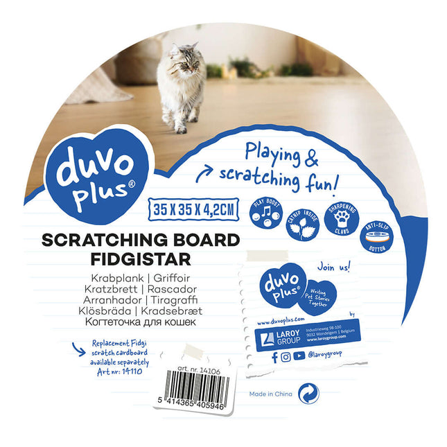 AnimalstoreXL Duvoplus Krabplank Fidgistar 35x35x4,2cm Bruin