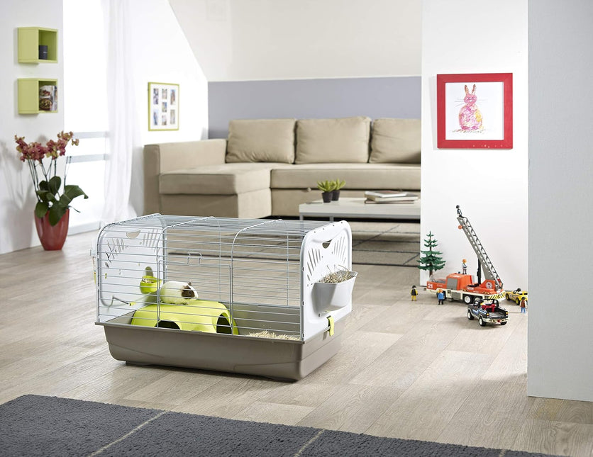 Savic Kaninchenkäfig Ambiente Schwarz Weiß Grau 100cm - Caesar 3 Kd De Luxe Z.Grs 100cm