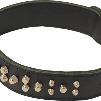 Strapazierfähiges Halsband + Beschläge, Schwarz, 35 mm/62 cm