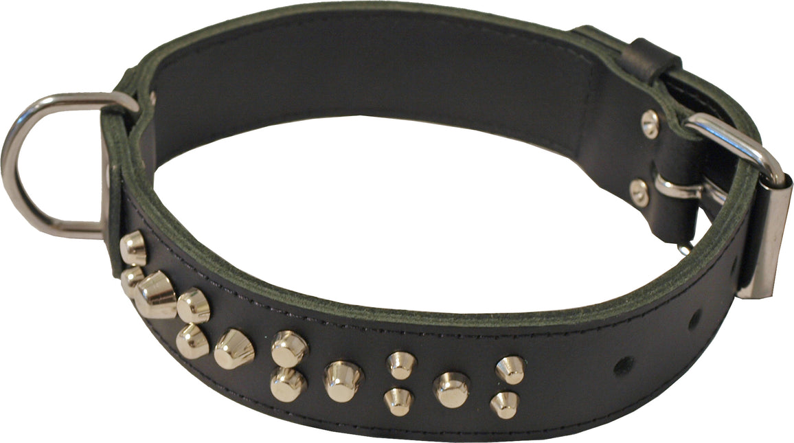 Strapazierfähiges Halsband + Beschläge, Schwarz, 35 mm/62 cm