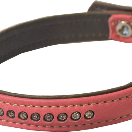 Boon Halsband Nappa+Strass Rosa 14 mm/35 cm