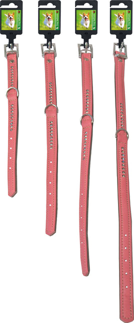 Boon Halsband Nappa+Strass Roze 14Mm/35cm