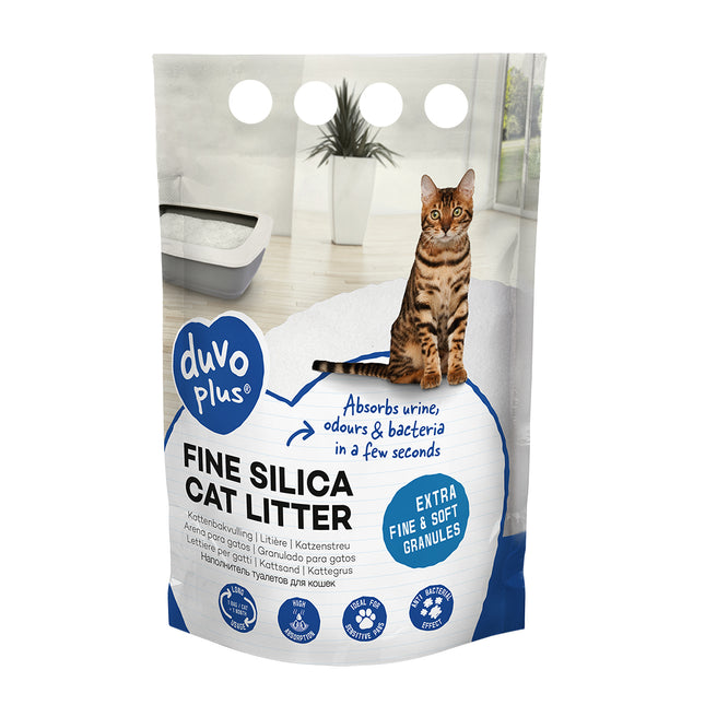 Duvoplus Premium Fijne Silica Kattenbakvulling 5L