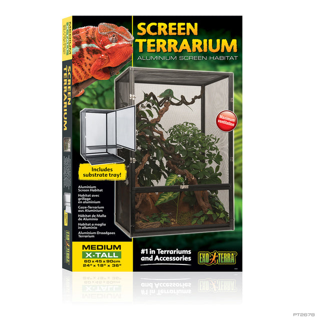 AnimalstoreXL Aluminium Gaas Terrarium 60x45x90cm