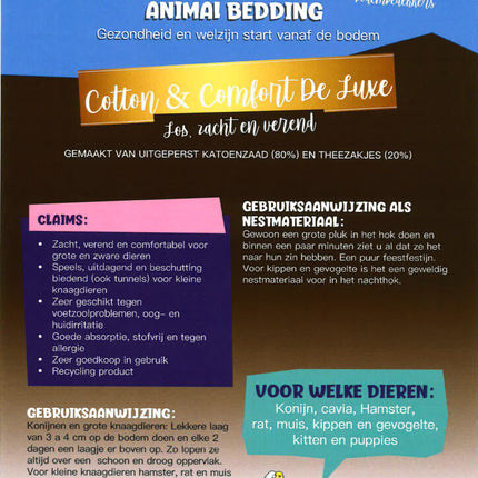 AnimalstoreXL Animalbedding Cotton&Comfort Luxe 30l