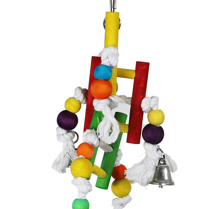 AnimalstoreXL Boon Trippeltrap met Met.Bellen met Hout.Kralen 33cm