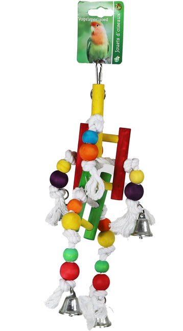 AnimalstoreXL Boon Trippeltrap met Met.Bellen met Hout.Kralen 33cm