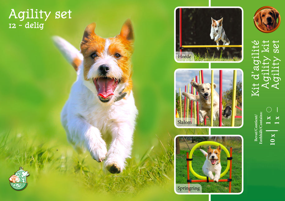 AnimalstoreXL Boon Agility Set 6x Stok met Springring en Horde