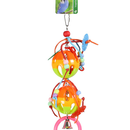 AnimalstoreXL Boon Ballen met Bel met Ring met Raffiasliert 33cm
