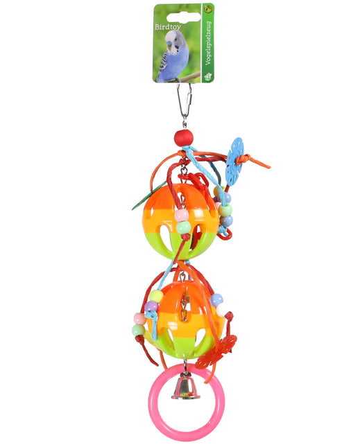 AnimalstoreXL Boon Ballen met Bel met Ring met Raffiasliert 33cm