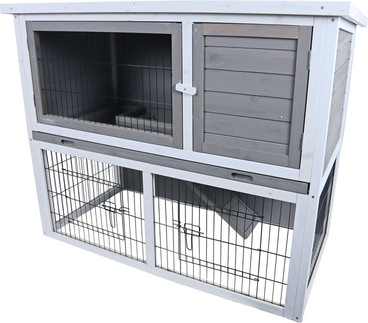 AnimalstoreXL Boon Kon.Hok Bouwp. met Lade met Ren Grijs Wit 114cm