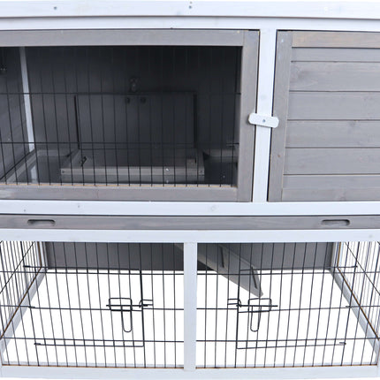 AnimalstoreXL Boon Kon.Hok Bouwp. met Lade met Ren Grijs Wit 114cm