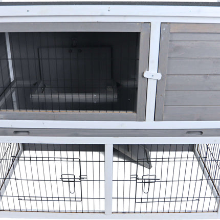 AnimalstoreXL Boon Kon.Hok Bouwp. met Lade met Ren Grijs Wit 114cm