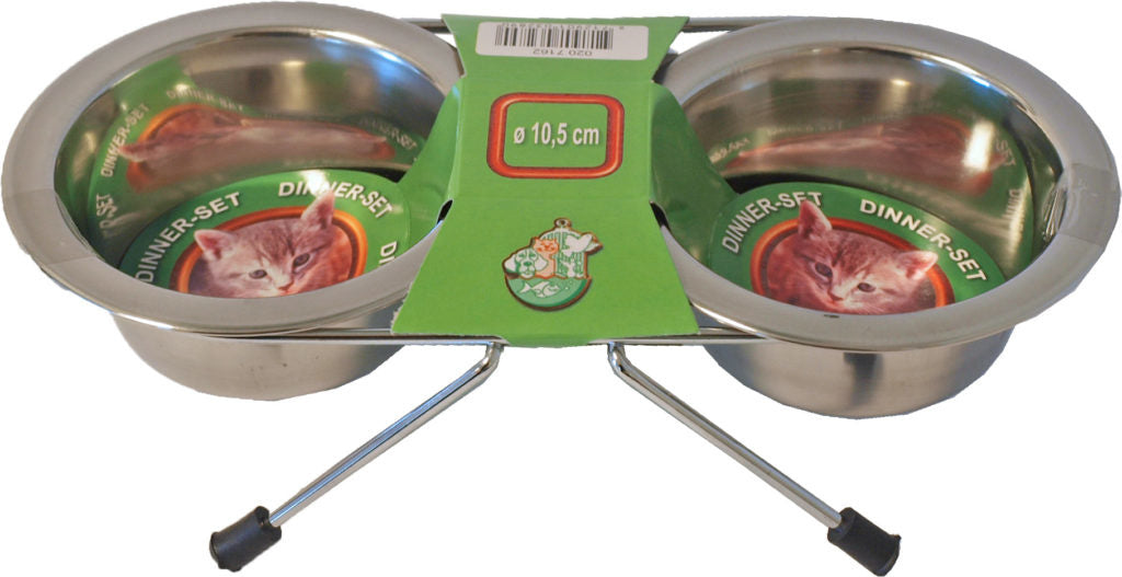 AnimalstoreXL Boon Dinnerset met 2 RVS Bakken 10,5cm
