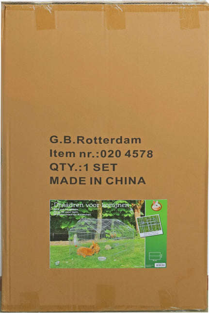 AnimalstoreXL Boon Draadren Puntdak Verzinkt 90x75x75cm