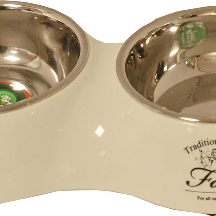 Boon Doppelter Futternapf Hund Wasser & Futter 27cm Schwarz - Beige