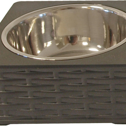 AnimalstoreXL Boon Eetbak Pl. RVS Wicker Zwart 15cm