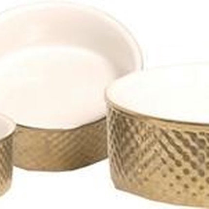 Boon Fressnapf Stein Hund Prestige Gold Weiß 18cm