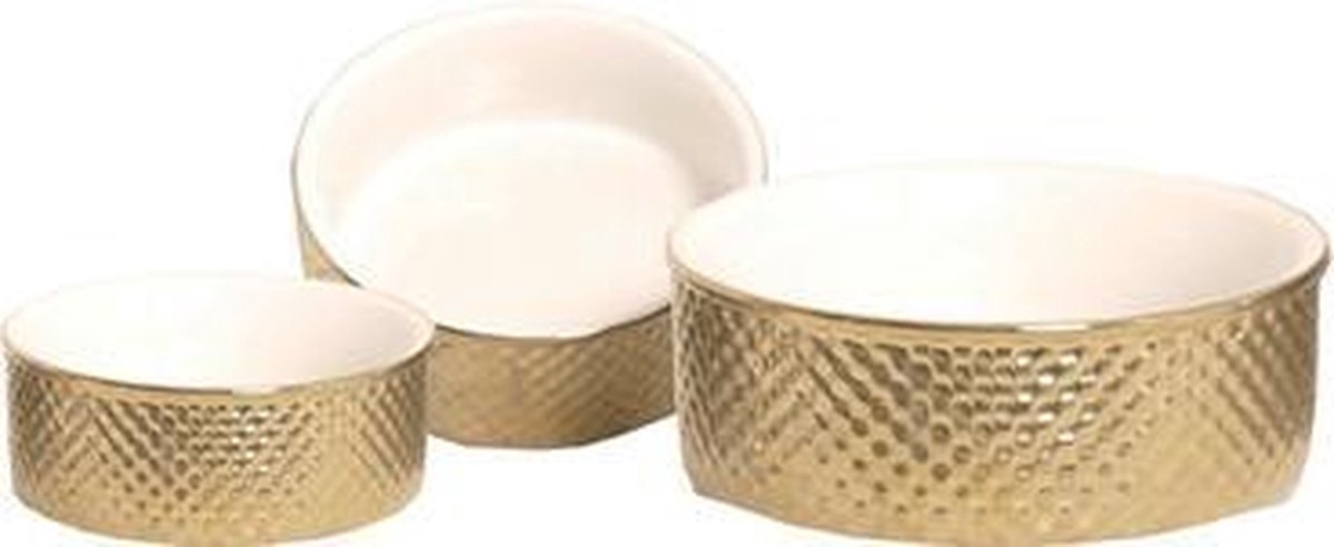 Boon Fressnapf Stein Hund Prestige Gold Weiß 18cm