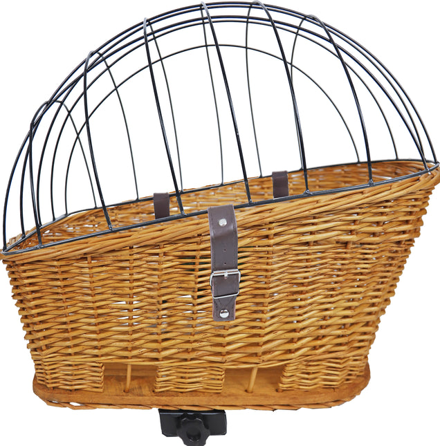 AnimalstoreXL Boon Fietsmand Riet Achterop met Rek Nat 42 57cm