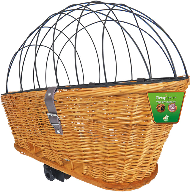 AnimalstoreXL Boon Fietsmand Riet Achterop met Rek Nat 42 57cm