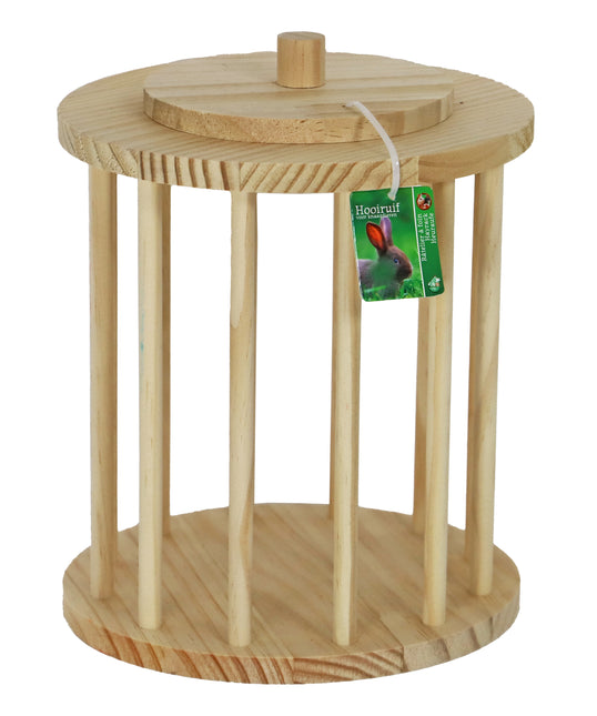 AnimalstoreXL Boon Hooiruif Rond Hout met Deksel 23cm